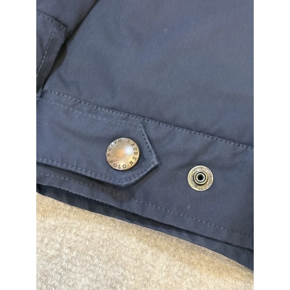 Polo Ralph Lauren VTG Windbreaker Jacket Mens XL Navy Fleece Lined Hooded 90s